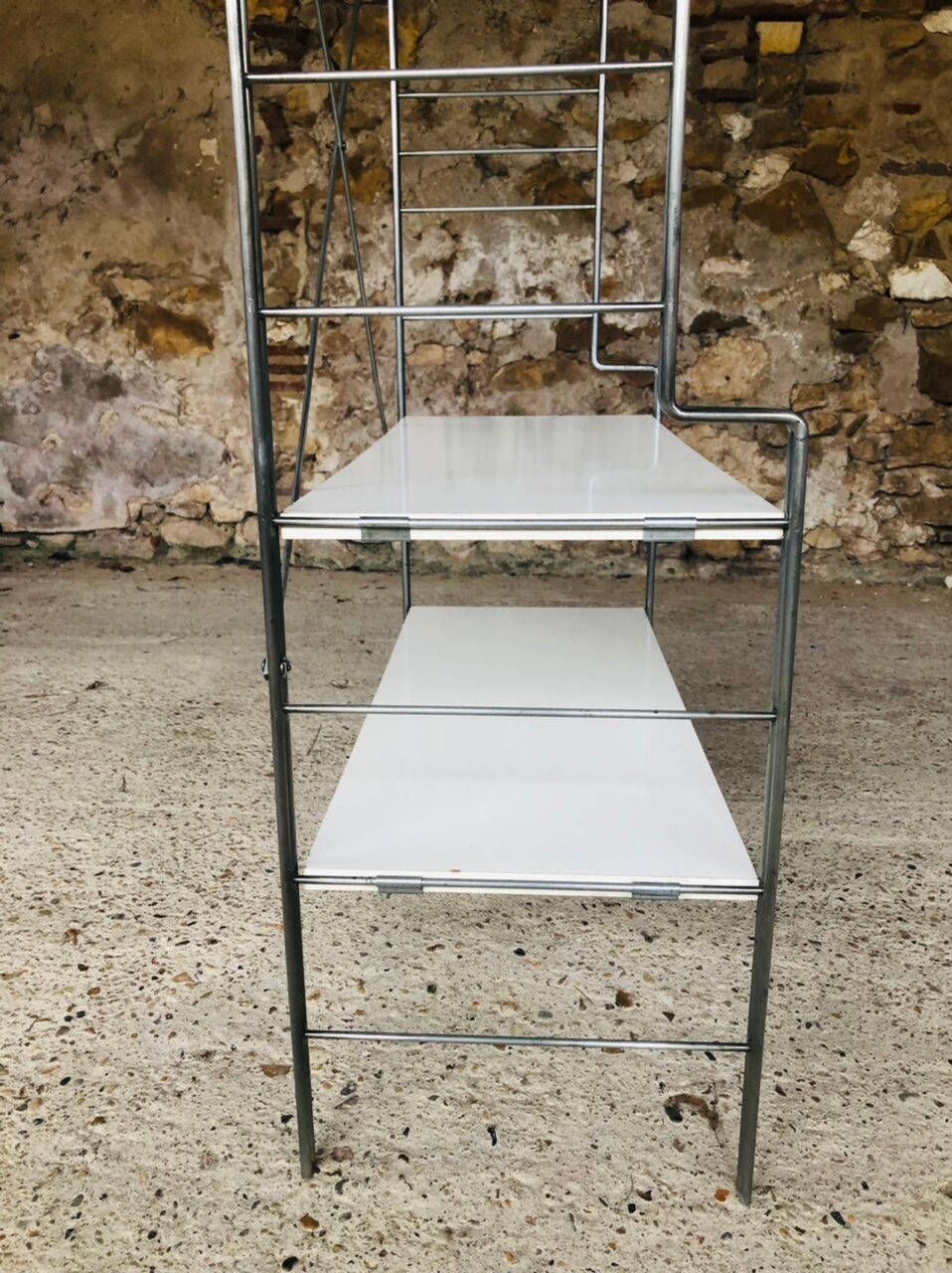 Vintage wall system with 5 modular shelves for BHV