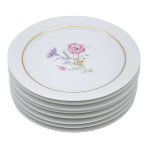 8 assiettes plates en porcelaine