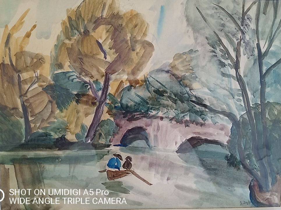 Jacques laplace (1890-1955) watercolor - 21 x 29 cm - signed and dated 1921