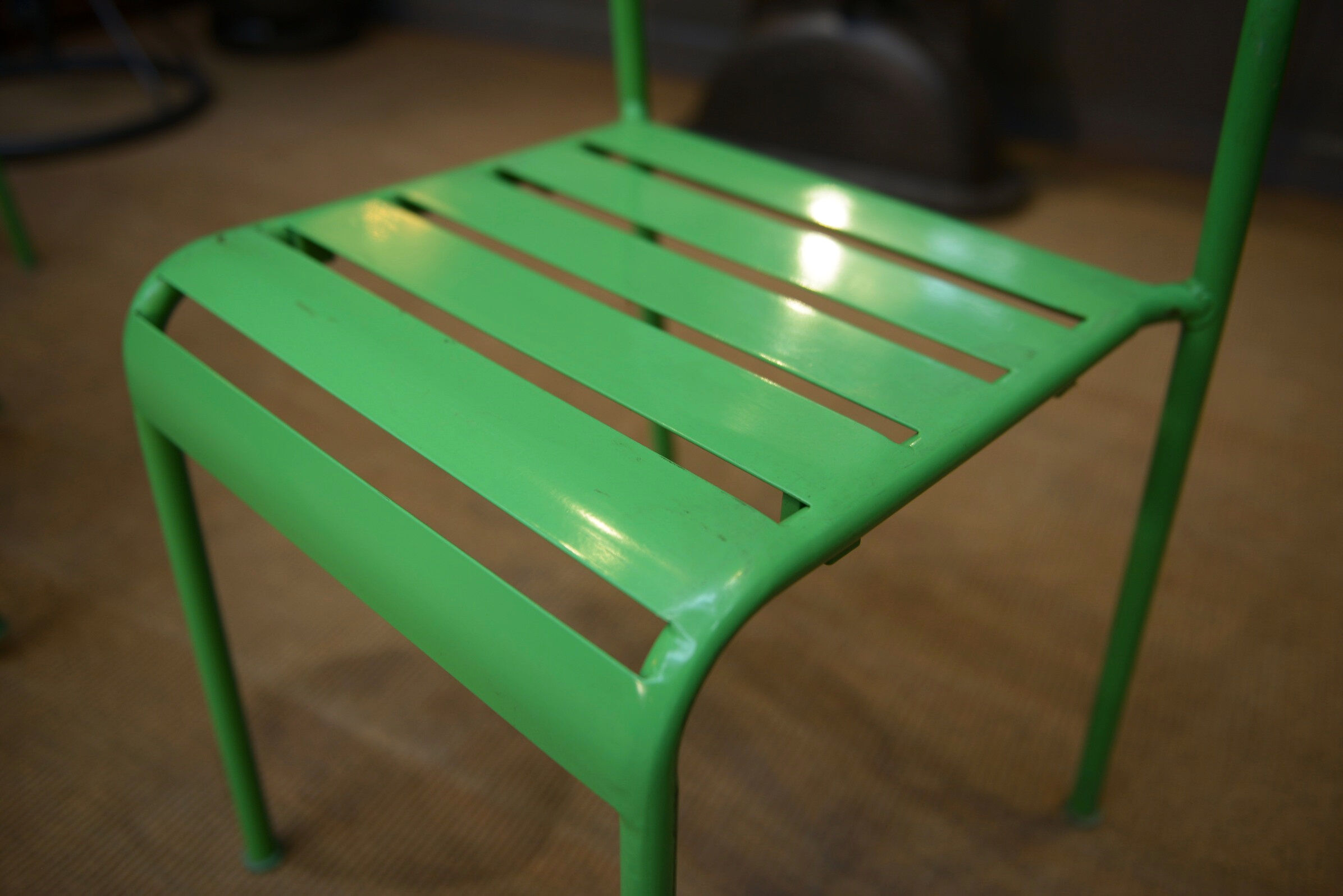 Stackable metal garden chairs