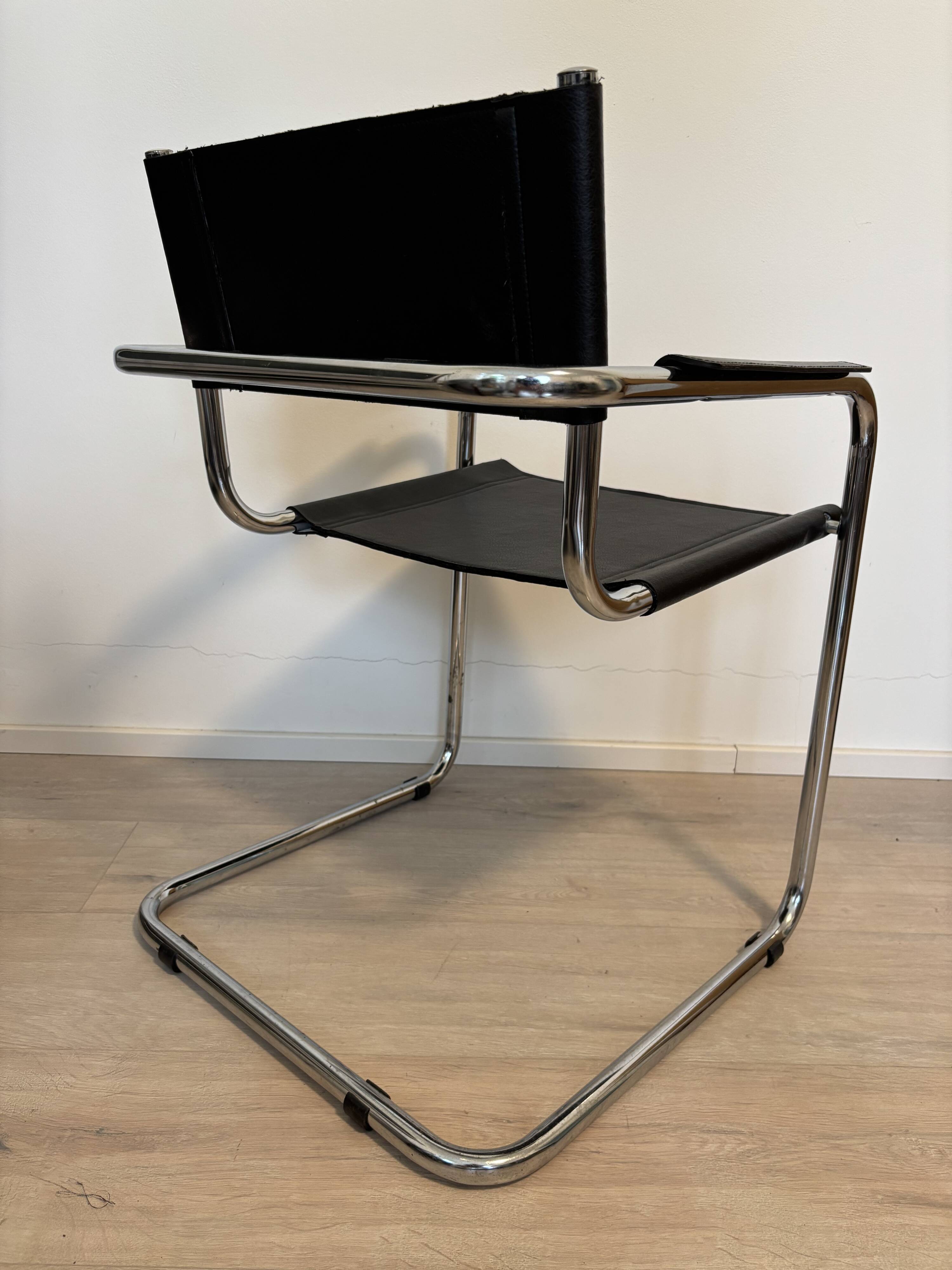 Vintage Cantilever Mart Stam S 34 Inspired  Desk Chair, Italy 1980’s
