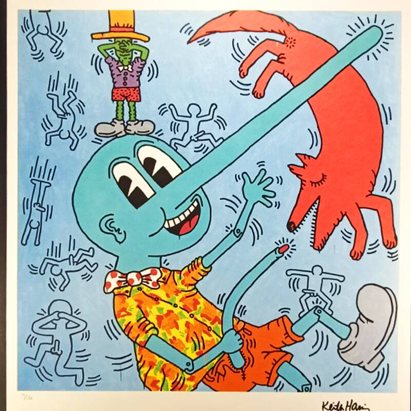 1990s Keith Haring Limited Edition Lithograph Numbered in Pencil. After