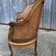 Antique Louis XV bench in solid walnut and caning