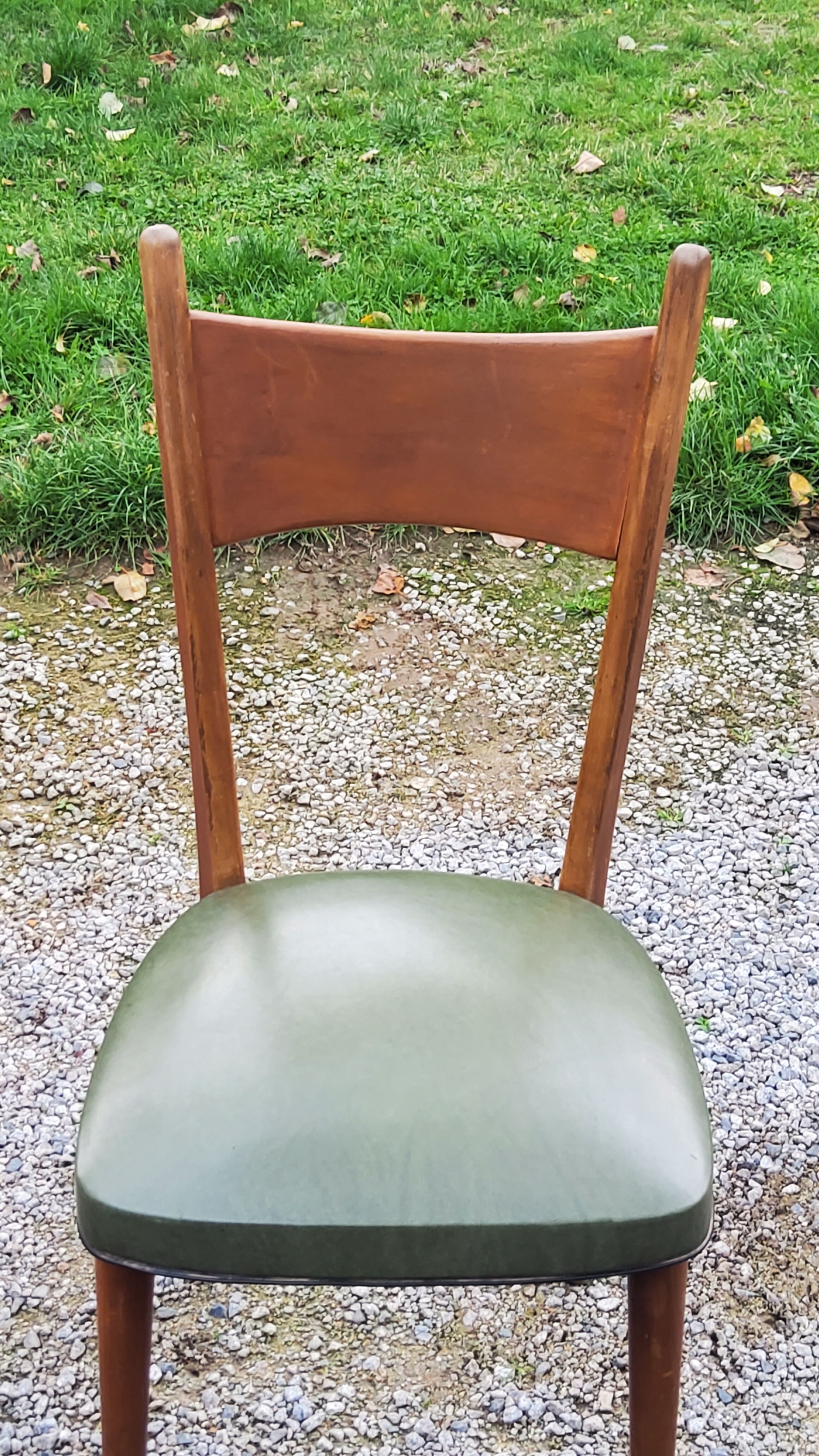 Pair of 50's Scandinavian style mahogany chairs