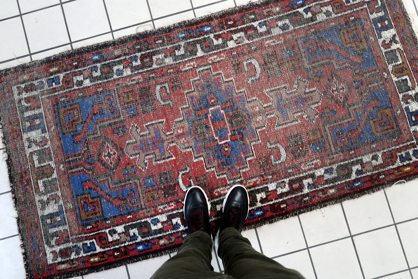 Tapis Hamadan vintage fait main en laine – 101 x 197 cm - 1C1042