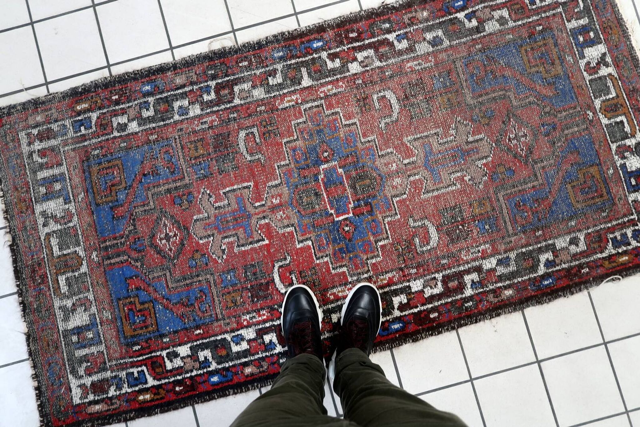 Tapis Hamadan vintage fait main en laine – 101 x 197 cm - 1C1042