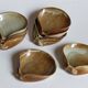 Huit ramequins "coquilles" grès de potier émaillé vintages