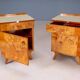Pair of vintage Czechoslovak bedside cabinets with burl veneer, mid-century modern, 45 × 34 × 45 cm