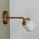 Vintage art deco globe wall lamp in white opaline