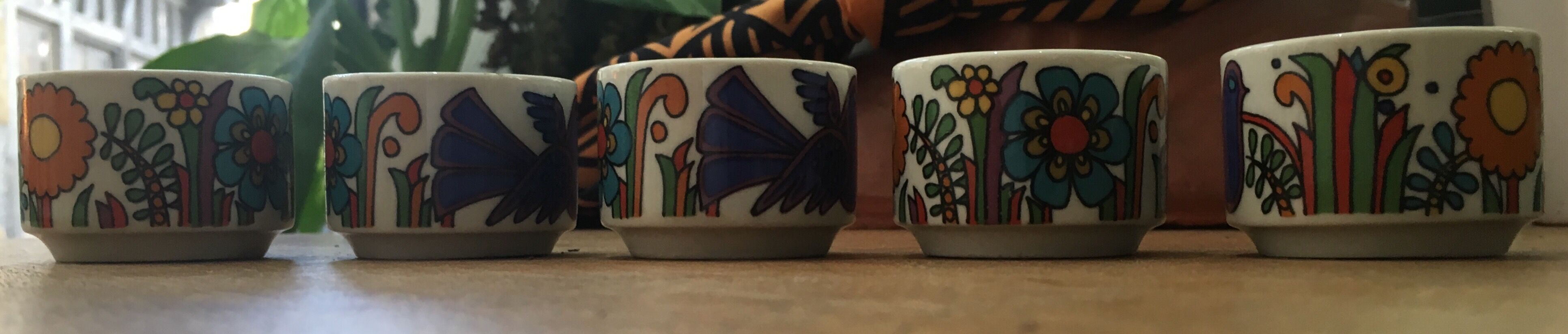 Series of 5 egg cups Villeroy & Boch Acapulco