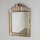 Art Deco style peach & clear bevelled mirror with brass frame, 1980s