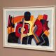 Original Swedish Colour Lithograph – “Composition” by Bo Thorén – Signed – Vintage & Framed