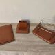 Set accessories office set quilted leather