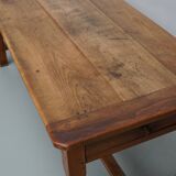Antique elm 19th century french rustic farmhouse dining table