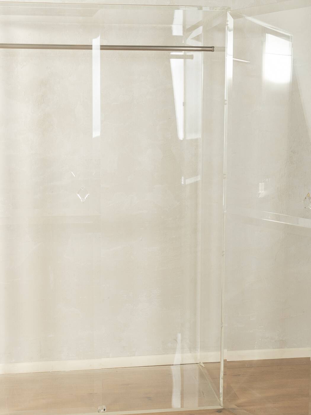 Acrylic wardrobe, 1980s, custom-made, transparent