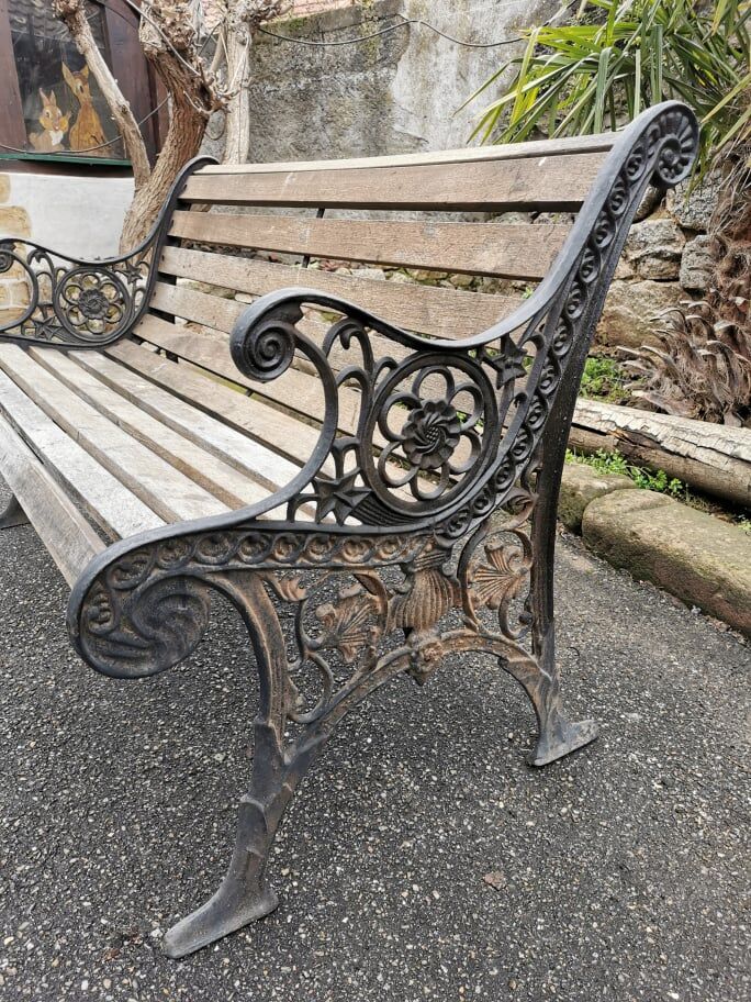 Cast iron garden bench