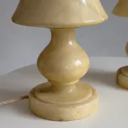Pair of vintage alabaster lamps from the 1960s.