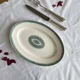 Oval serving dish, antique earthenware from Creil and Montereau.