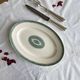 Oval serving dish, antique earthenware from Creil and Montereau.
