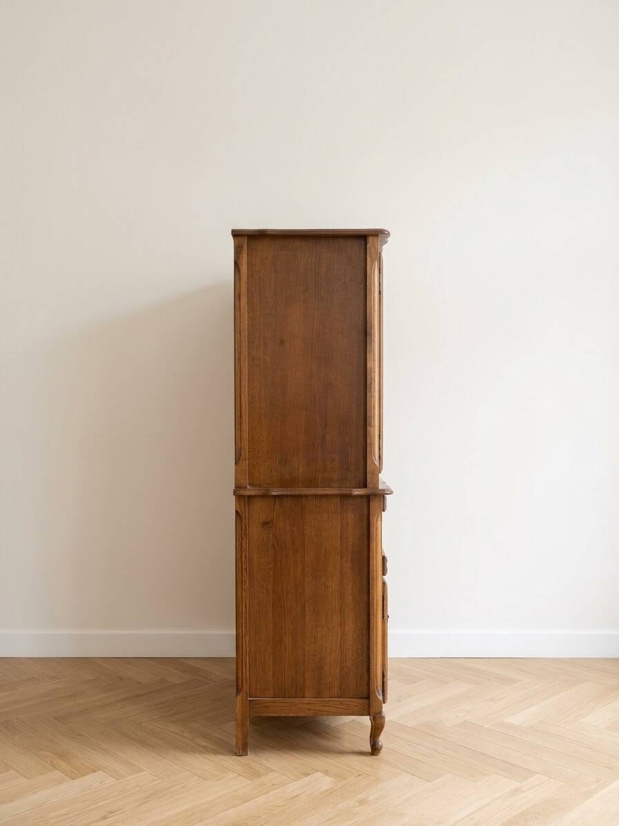 Solid oak TV cabinet in traditional style