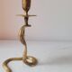 Zoomorphic snake cobra brass candle holder