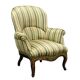 Antique upholstered and lacquered wooden armchair, Italy, late 19th century.