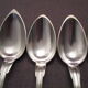 Set of 6 old silver metal spoons mismatched for a chic table