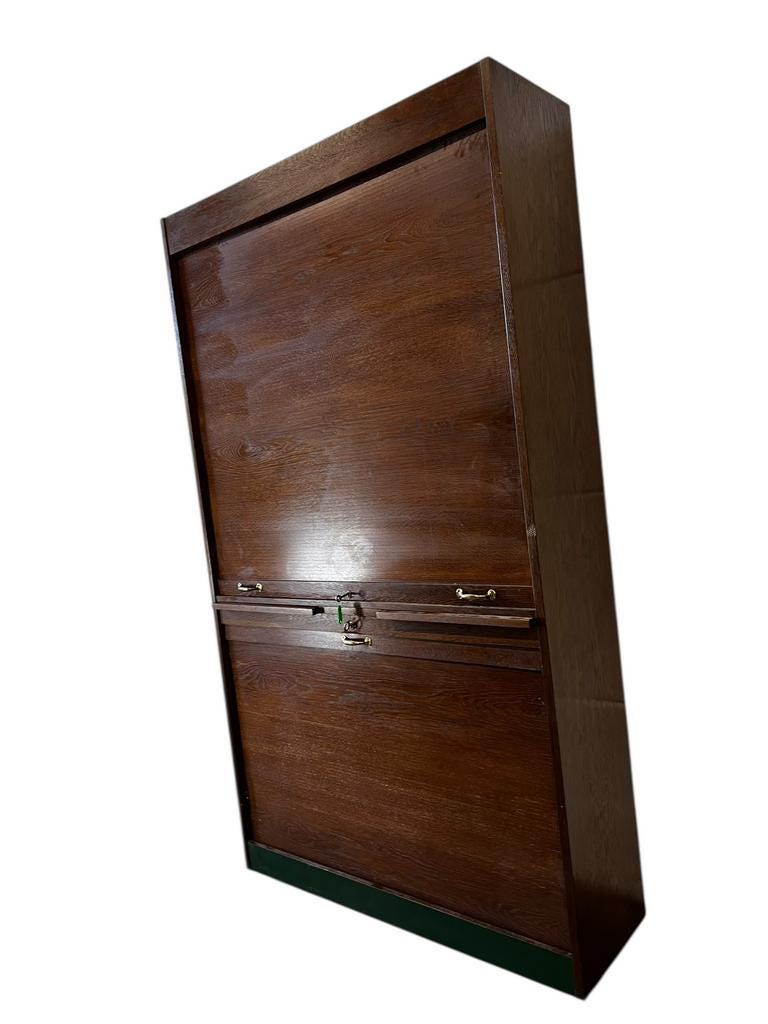 Armoire à rideau XL vintage / armoire d'archives / armoire à volet roulant