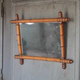 Bamboo imitation wood mirror, antique mirror, hanging mirror