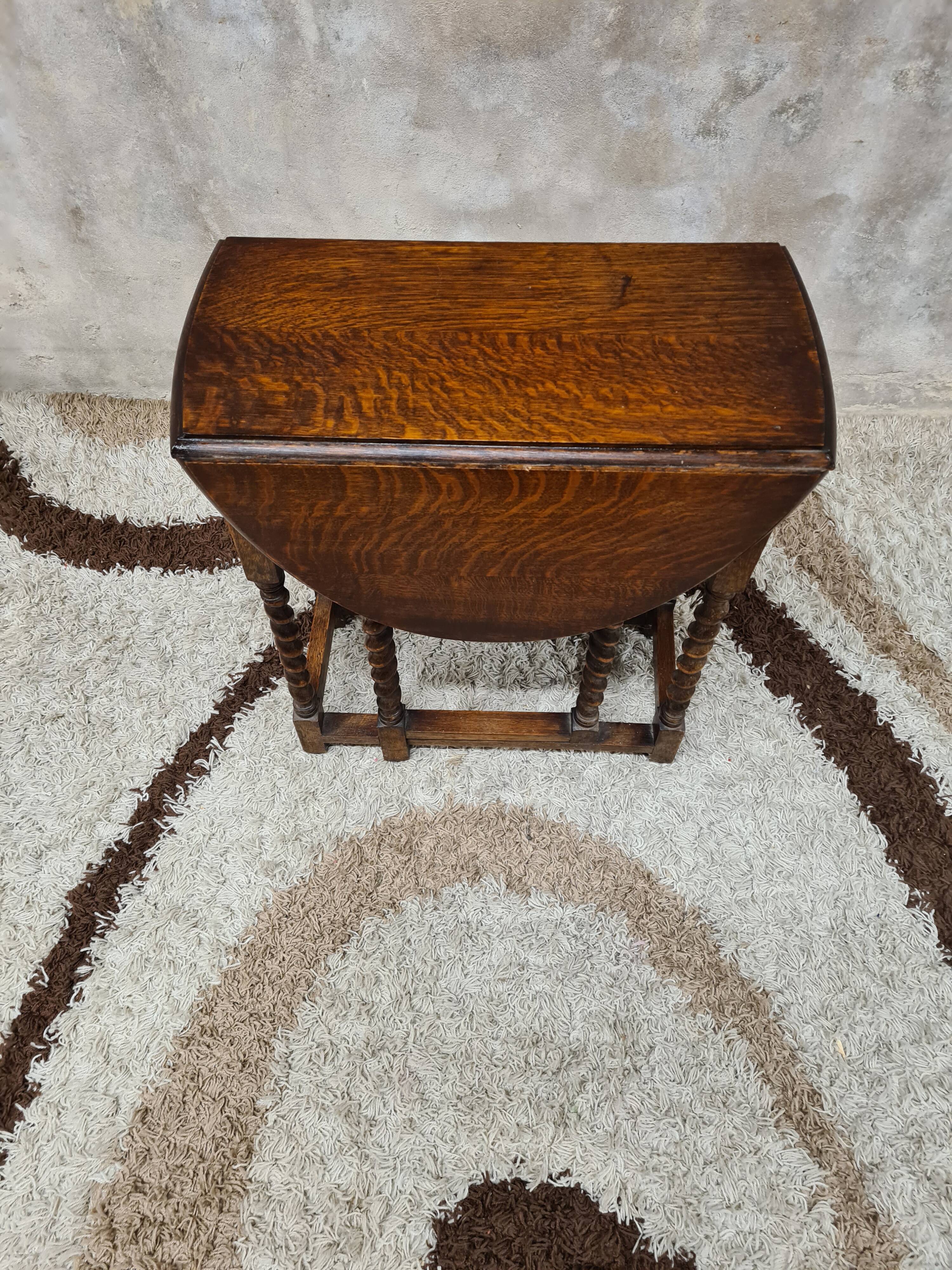 Table Gateleg Solid Oak 1900, England