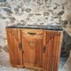French Art Deco walnut sideboard with marble top, 1920s