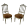 Pair of Italian chairs in lacquered wood and fabric seat