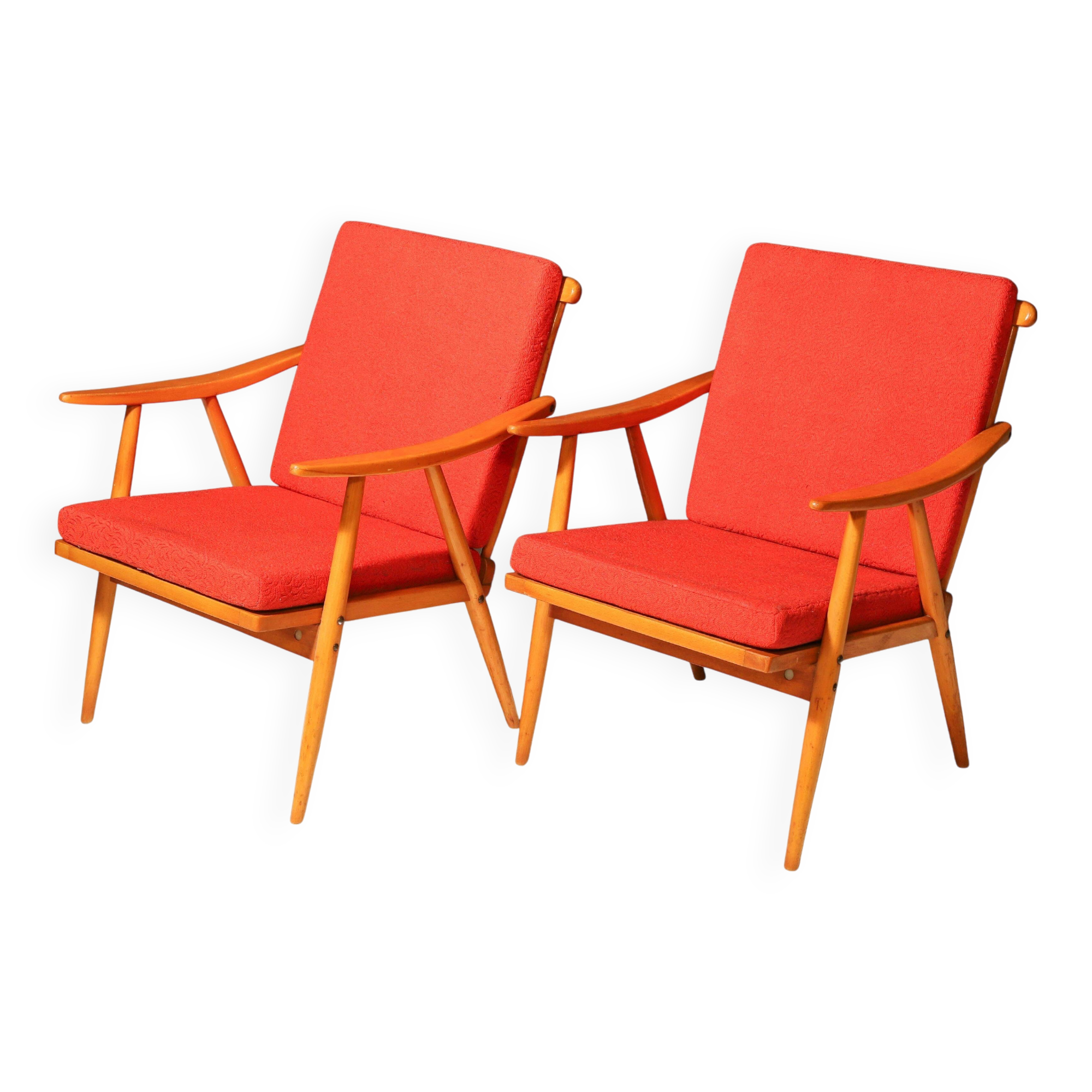 Pair of mid-century armchairs by Jaroslav Šmídek for TON, 1970s