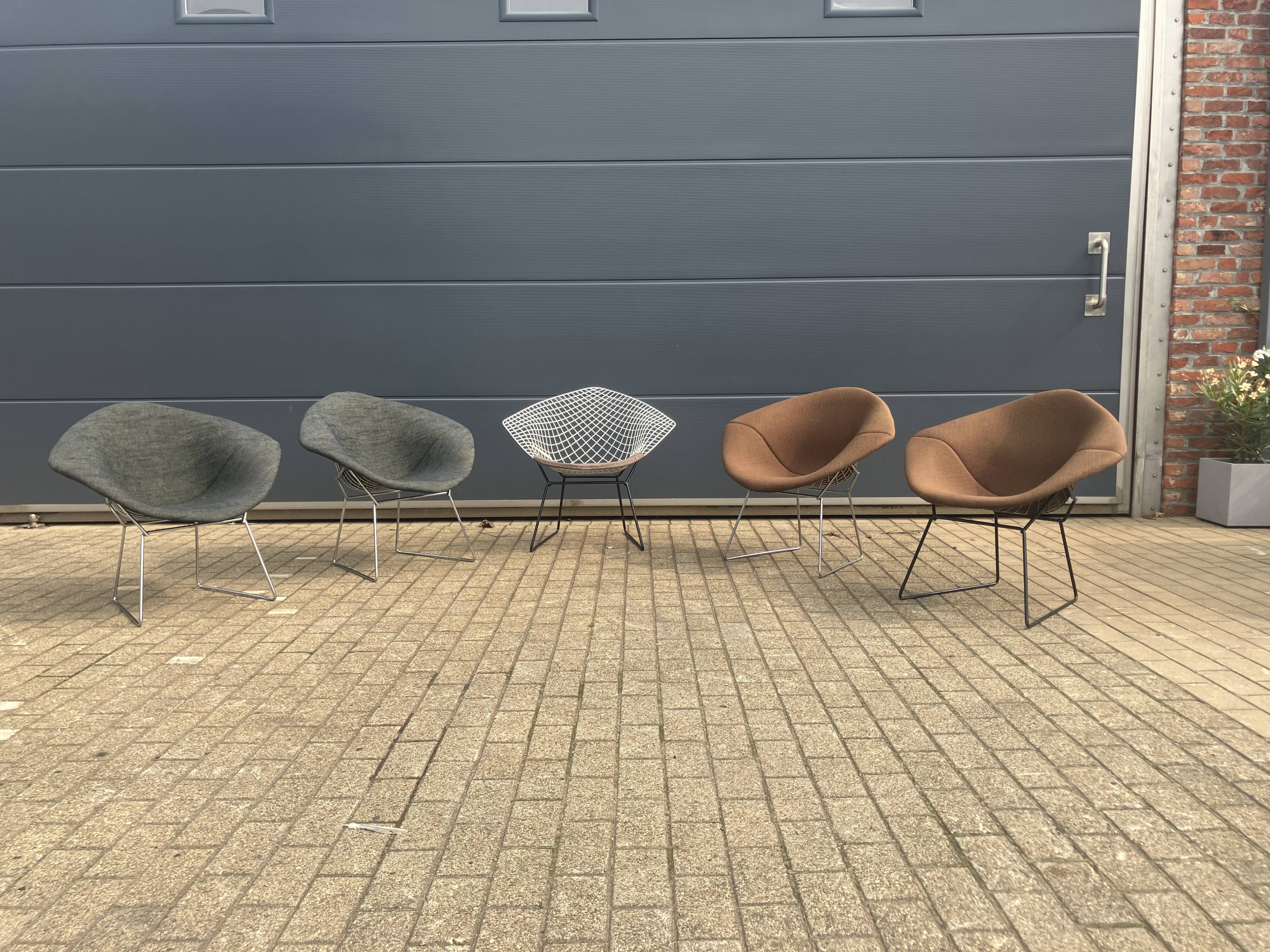 5x Knoll Bertoia Diamond chair upholstered