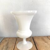 White opaline chalice vase