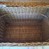 Wicker travel trunk xix metal clasps and cuffs