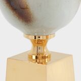 Pair of ceramic and brass lamps by Philippe Barbier, 1970s