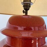 Red ceramic table lamp