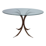 Rare 1970s round glass table