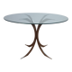Rare 1970s round glass table