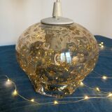 Blown glass pendant lamp with bubbles - 70s