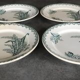 Set of 4 old plates st amandinoise st amand décor muguet