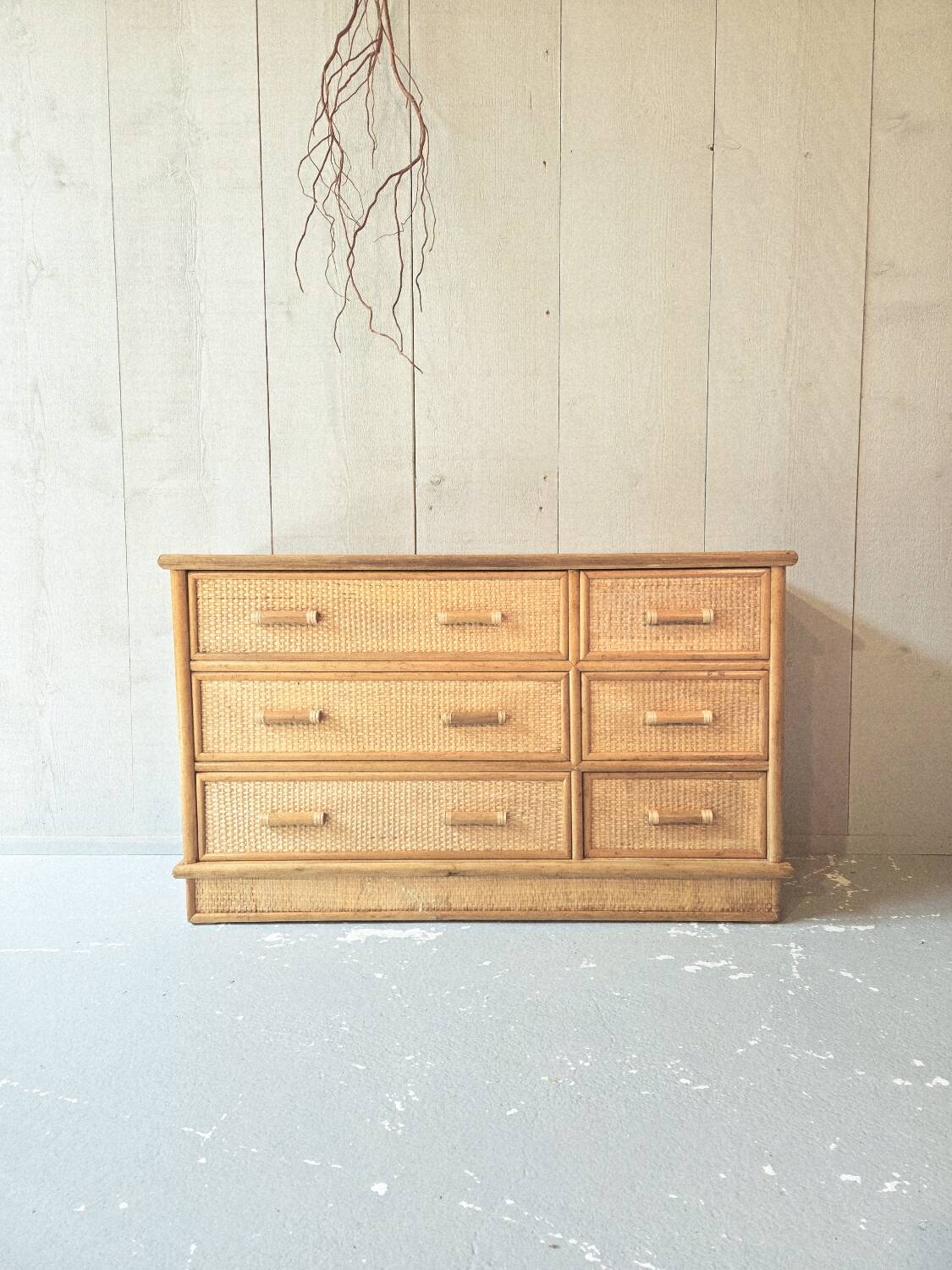 Rattan chest of drawers