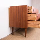 Danish teak chest of drawers or small sideboard, 3 large drawers, 1960.