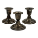 Set of 3 vintage silver-plated candle holders