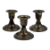 Set of 3 vintage silver-plated candle holders