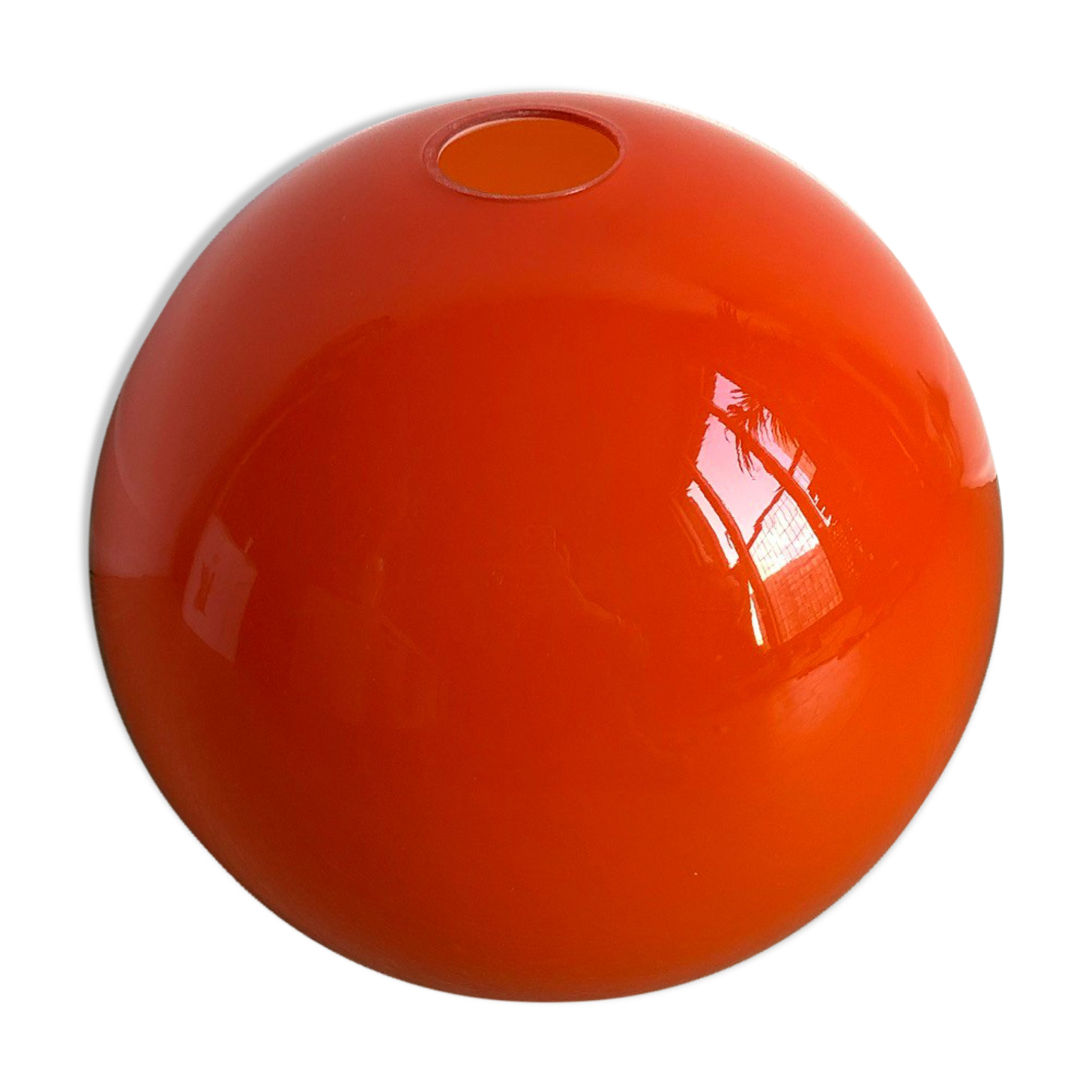 Seventies orange opal globe pendant lamp