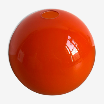Seventies orange opal globe pendant lamp