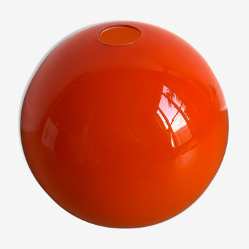 Abat jour globe opaline orange seventies