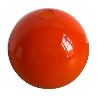 Abat jour globe opaline orange seventies